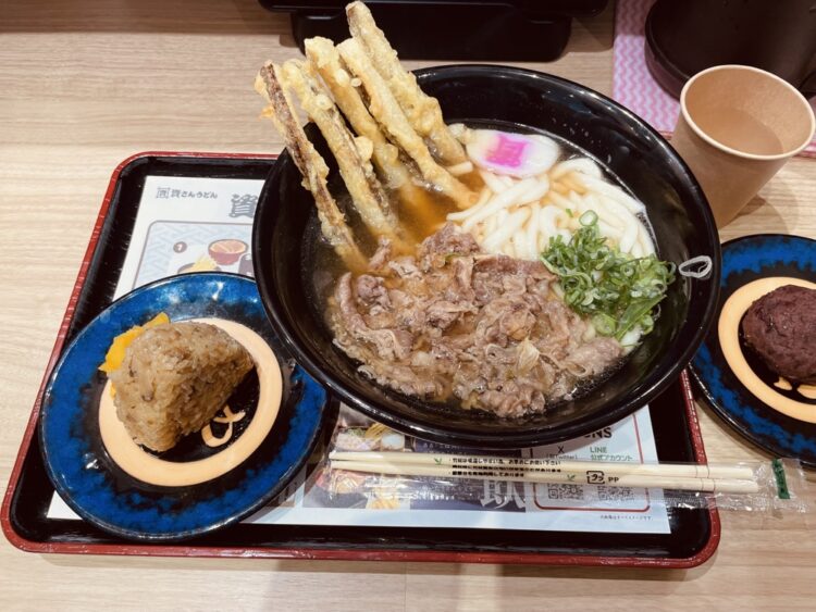 肉ごぼ天うどん